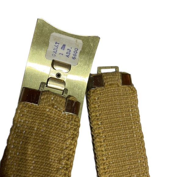 Vintage Garay Gold Tone Snake Belt Stretch Fish Scale Elastic Flower Acc… - Picture 8 of 8